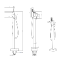 ONLY OPENED - Matt Black Waterfall Freestanding Bath Shower Mixer Tap - Quadra