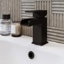 Black Waterfall Mono Basin Mixer Tap - Quadra