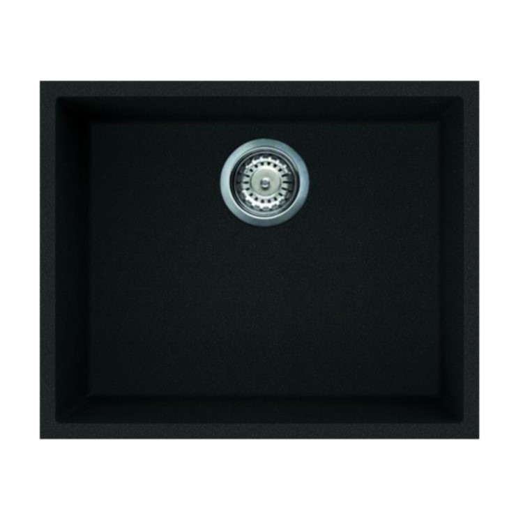 Single Bowl Large Undermount Black Granite Kitchen Sink - Reginox