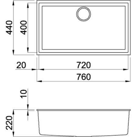 Reginox Extra Large Single Bowl Regi-Granite Black Undermount Kitchen Sink
