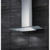 Elica QUARTZ-HE-70 High Efficiency 70cm Chimney Hood Stainless Steel With Flat Glass Canopy