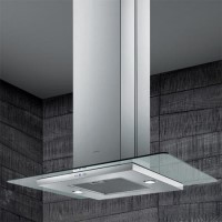 Elica QUARTZ_HP_ISLAND Stainless Steel & Flat Glass 90cm Wide Island Hood