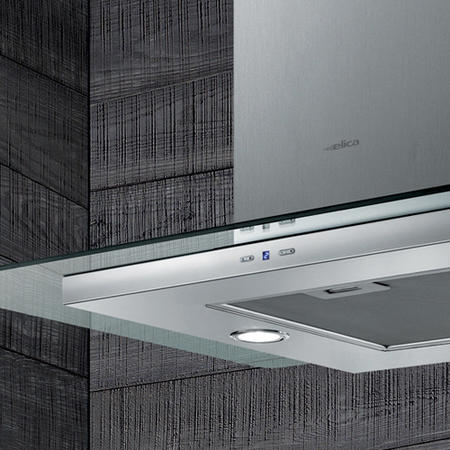 Elica QUARTZ_HP_ISLAND Stainless Steel & Flat Glass 90cm Wide Island Hood
