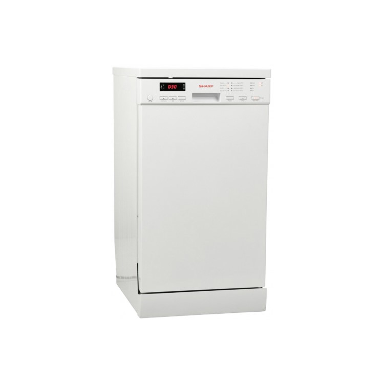 Sharp QWS22F472W 10 Place Freestanding Slimline Dishwasher - White