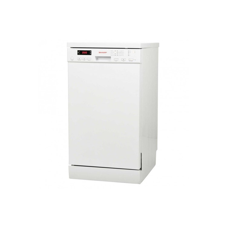 Sharp QWS22F472W 10 Place Freestanding Slimline Dishwasher - White