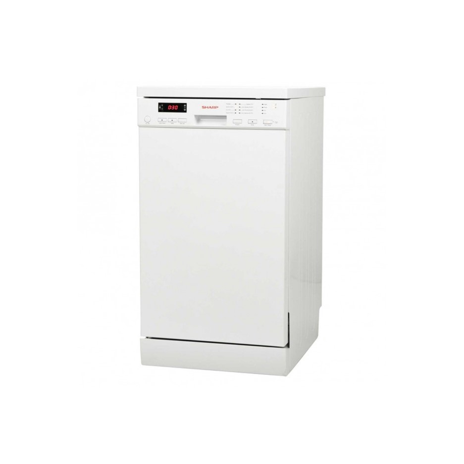 Sharp QWS22F472W 10 Place Freestanding Slimline Dishwasher White