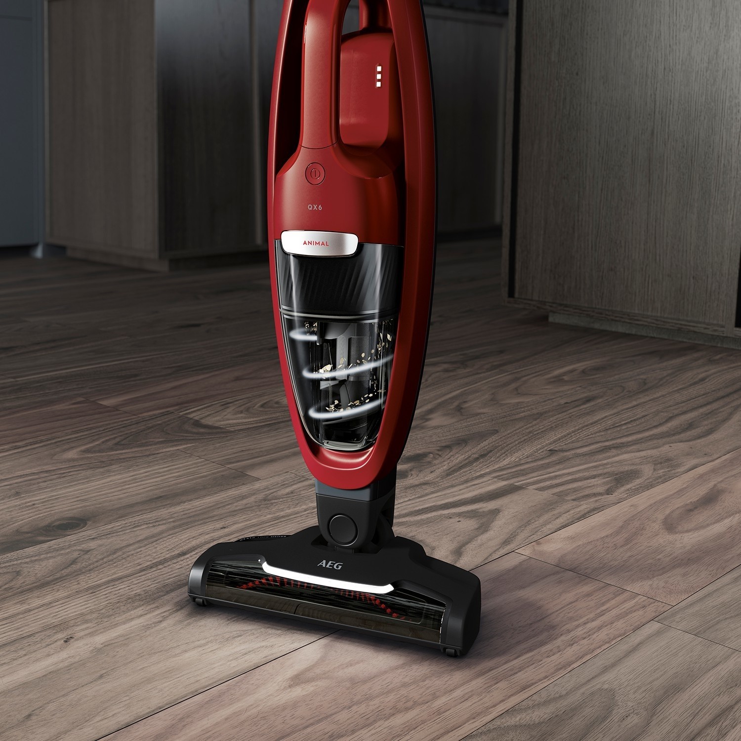 AEG QX6-1-45AN Cordless Handheld Stick Vacuum Cleaner, 18V Battery Up To 45 Minutes, Cyclonic Technology, 5 Stage Filtration, Ergonomic, Parking Function, LED, 0.3L Tank, Dark Grey