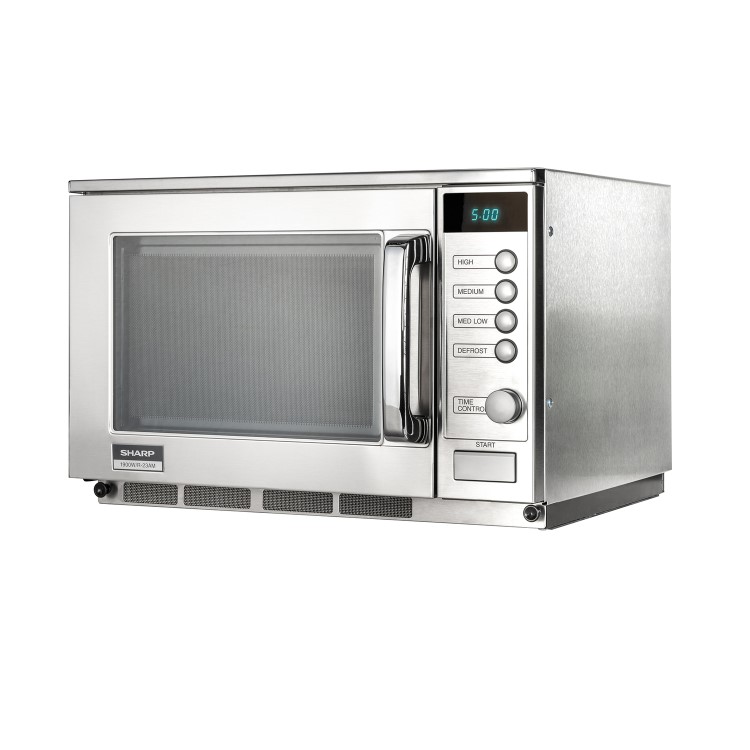 Sharp R23AM Extra Heavy Duty Commercial Microwave - 1900W Manual Control
