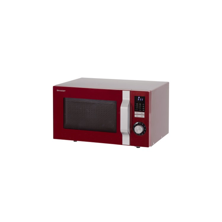 Sharp R344RDM 25L 900W Freestanding Microwave in Red