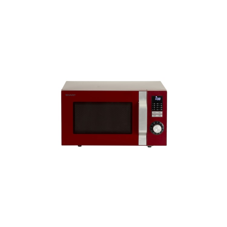 Sharp R344RDM 25L 900W Freestanding Microwave in Red