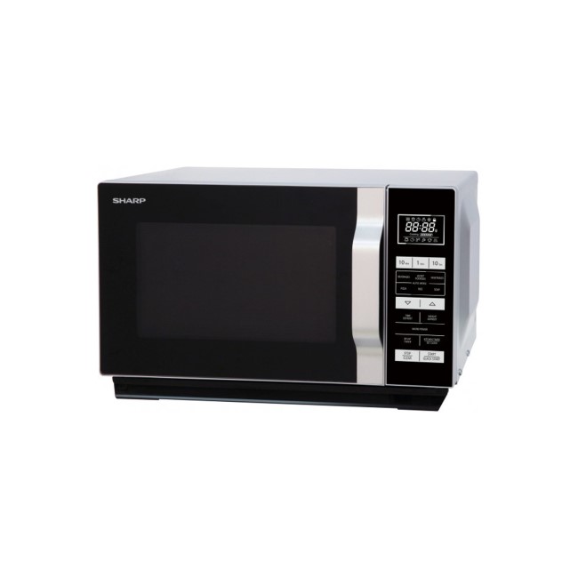 Sharp R360SLM 23L 900W Freestanding Microwave Oven With Flat Tray - Silver
