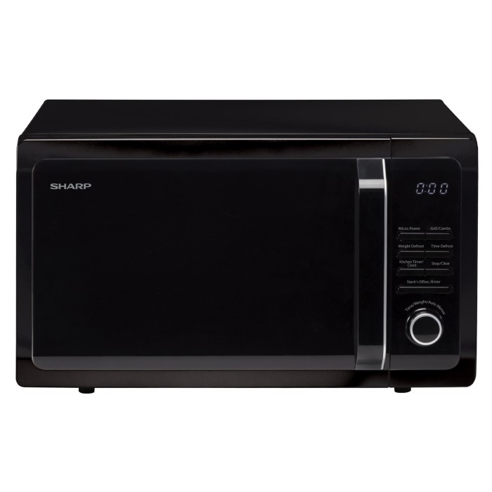 black microwave oven with grill