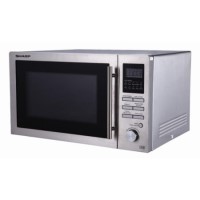 GRADE A3 - Heavy cosmetic damage - Sharp R82STMA 25L 900W Freestanding Combination Microwave Oven - Stainless Steel