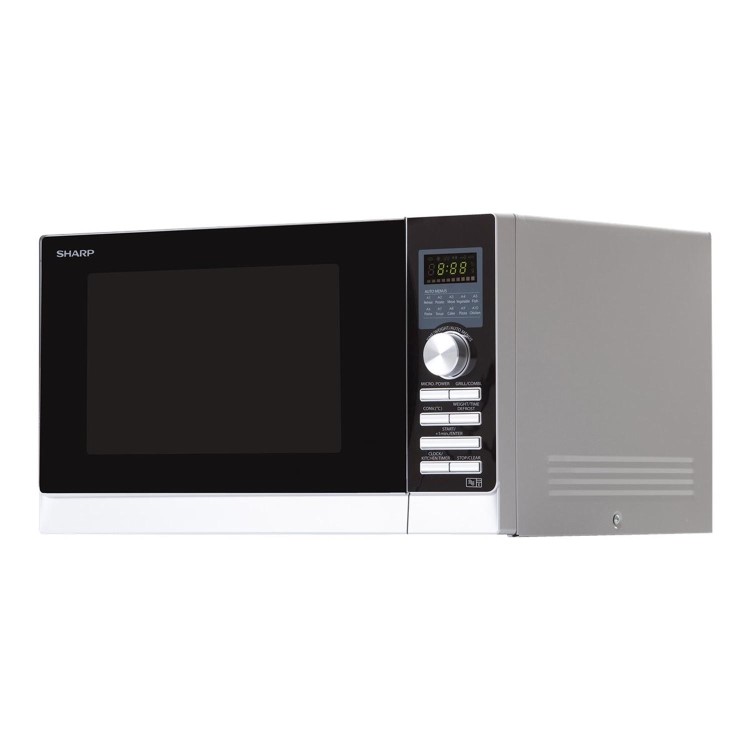 Sharp R843SLM 23L Digital Combination Microwave Oven with Grill - Silver & Black