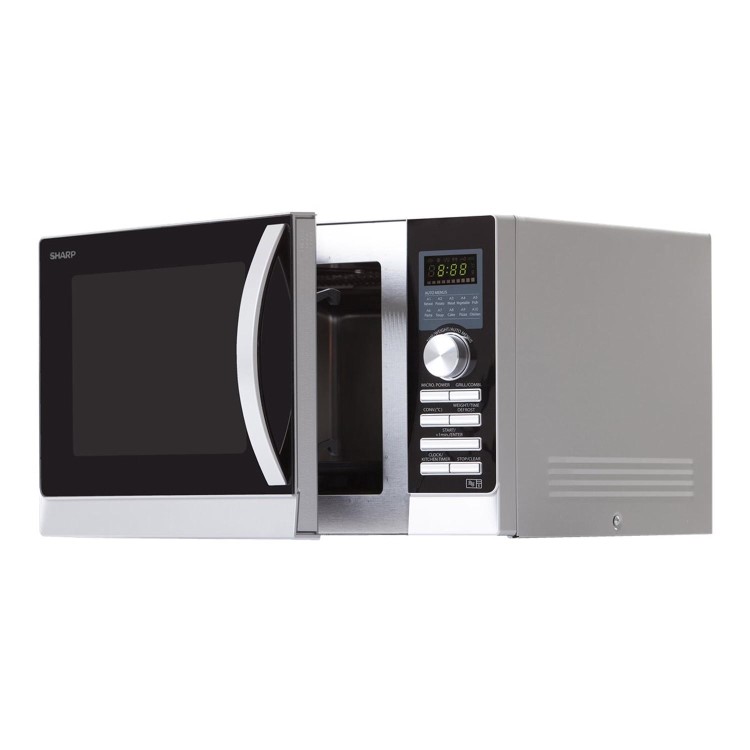 Sharp R843SLM 23L Digital Combination Microwave Oven with Grill - Silver & Black