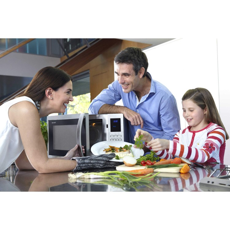 GRADE A1 - Sharp R982STM 42L 900W Freestanding Combination Microwave in Stainless Steel