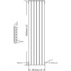 Idro White Modern Vertical Radiator - 1800 x 354 x 79mm