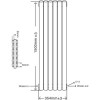 Idro Anthracite Modern Vertical Radiator - 1500 x 354 x 78mm 