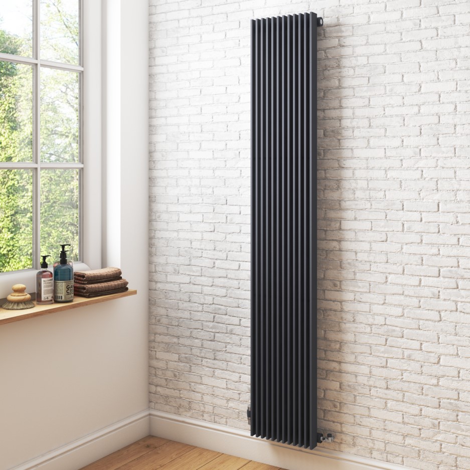 Vertical Anthracite Tall Radiator 1800 x 324mm RAD501 Appliances Direct