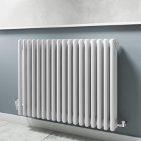 White Horizontal Traditional Column Radiator - 600 x 821mm