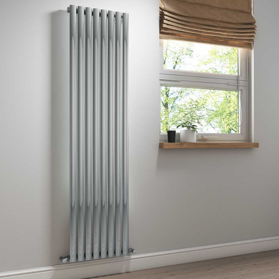 Chrome Vertical Tall Radiator - 1800 x 480mm RAD606 | Appliances Direct