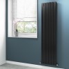 Anthracite Vertical Bathroom Radiator with Flat Panels - 1800 x 450mm
