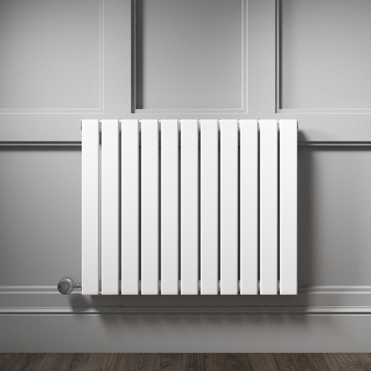 White Horizontal Flat Panel Radiator - 600 x 836mm