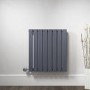 Horizontal Anthracite Flat Panel Radiator - 600 x 600mm