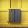 Horizontal Anthracite Flat Panel Radiator - 600 x 600mm