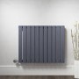 Horizontal Anthracite Grey Flat Panel Radiator - 600 x 836mm