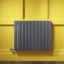 Horizontal Anthracite Flat Panel Radiator - 600 x 836mm