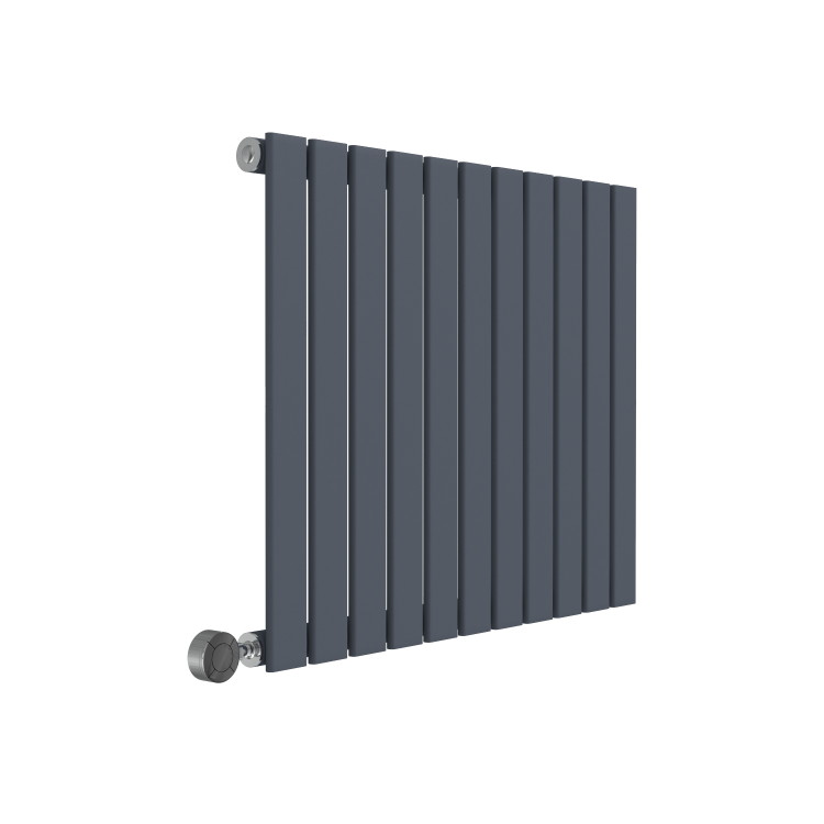Horizontal Anthracite Flat Panel Radiator - 600 x 836mm