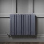 Horizontal Anthracite Flat Panel Radiator - 600 x 836mm