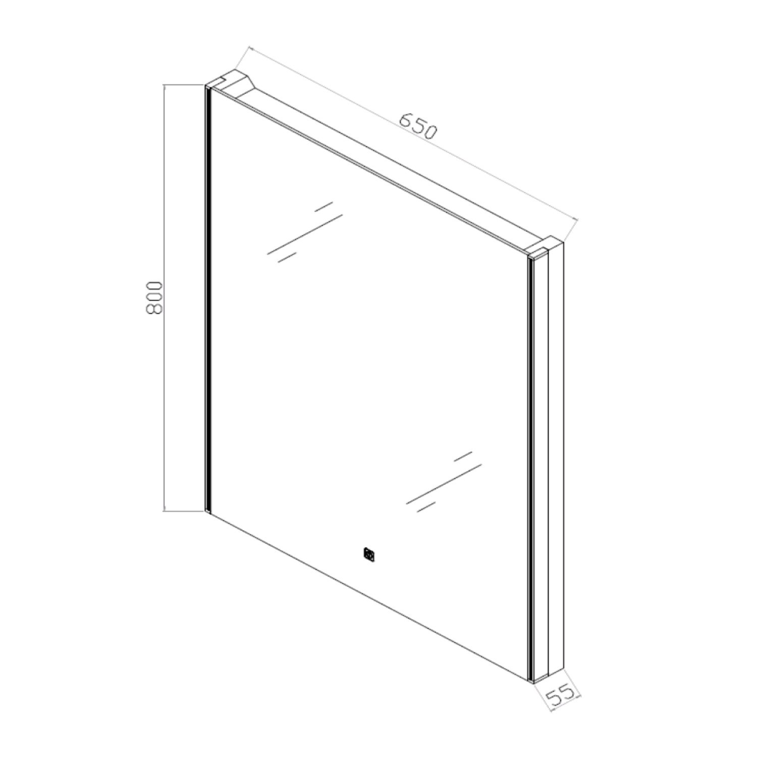 Rak Resort Led Mirror With Demister Pad Amp Shaver Socket 800 X 650mm