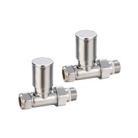 Pair of Modern Round Head Radiator Valves