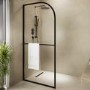 1000mm Black Curved Glass Shower Screen for Wet Room & Walk In Shower - Raya