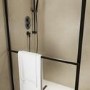 1000mm Black Curved Glass Shower Screen for Wet Room & Walk In Shower - Raya