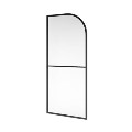 800mm Black Curved Glass Shower Screen for Wet Room & Walk In Shower - Raya