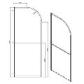 800mm Black Curved Glass Shower Screen for Wet Room & Walk In Shower - Raya
