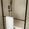 800mm Black Curved Glass Shower Screen for Wet Room & Walk In Shower - Raya
