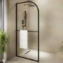 900mm Black Curved Glass Shower Screen for Wet Room & Walk In Shower - Raya