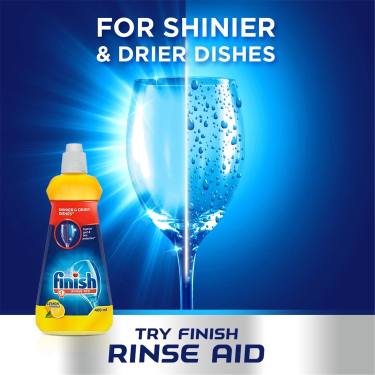 Finish Dishwasher Tablets x80 Rinse & Shine Aid 400ml And Salt 4kg Bundle