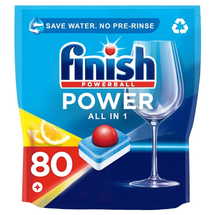 Finish Powerball All In One Max 80 Dishwasher Tablets Lemon Sparkle 1304g