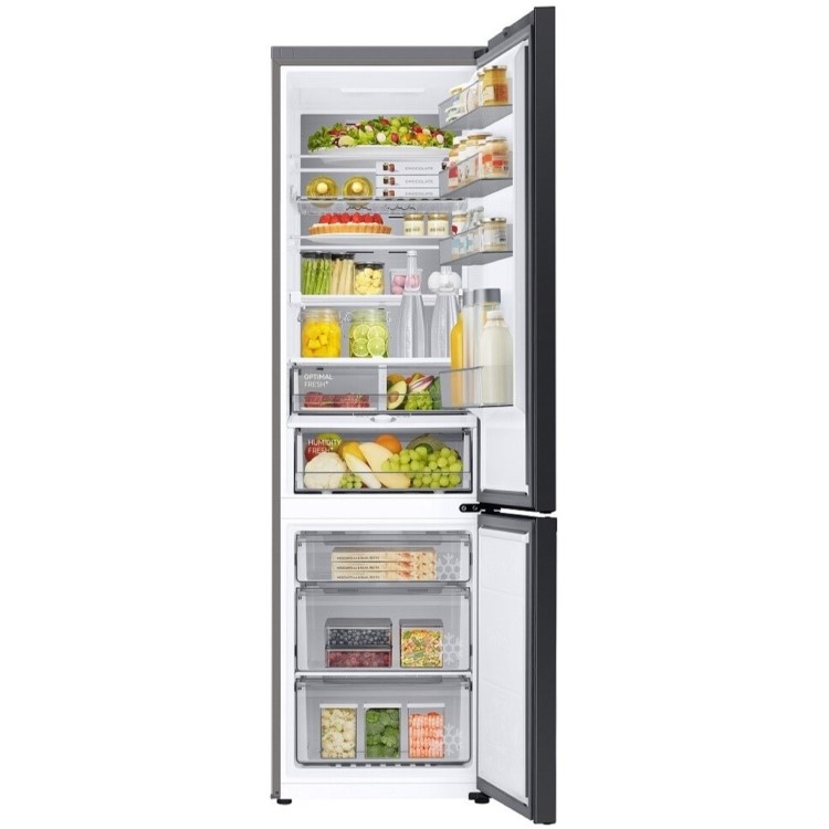 Refurbished Samsung Bespoke RB38C7B6BB1 Freestanding 387 Litre 70/30 Frost Free Fridge Freezer Black