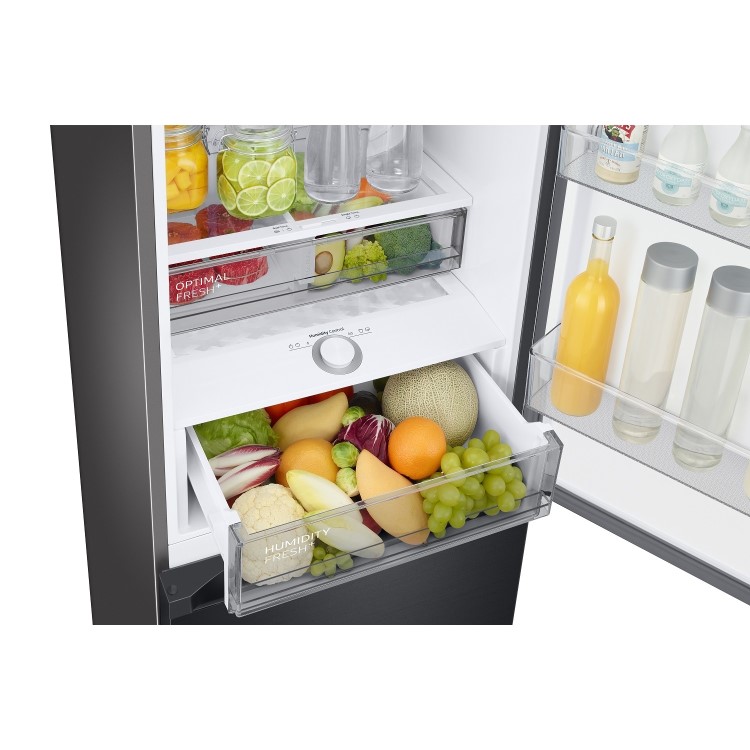Refurbished Samsung Bespoke RB38C7B6BB1 Freestanding 387 Litre 70/30 Frost Free Fridge Freezer Black