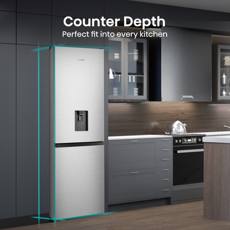 Refurbished Hisense 304 Litre 60/40 Freestanding Fridge Freezer - Stainless Steel