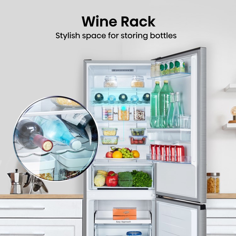 Refurbished Hisense 304 Litre 60/40 Freestanding Fridge Freezer - Stainless Steel