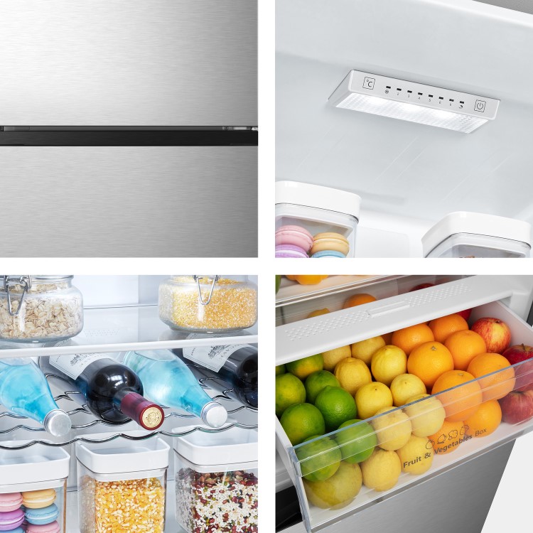 Hisense 336 Litre 60/40 Freestanding Fridge Freezer - Stainless Steel
