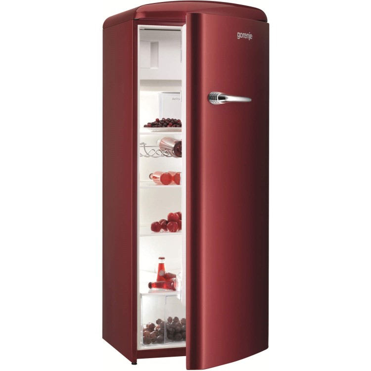 Gorenje RB60299OR Retro Style Right Hand Hinge Freestanding Fridge with Ice Box - Burgundy