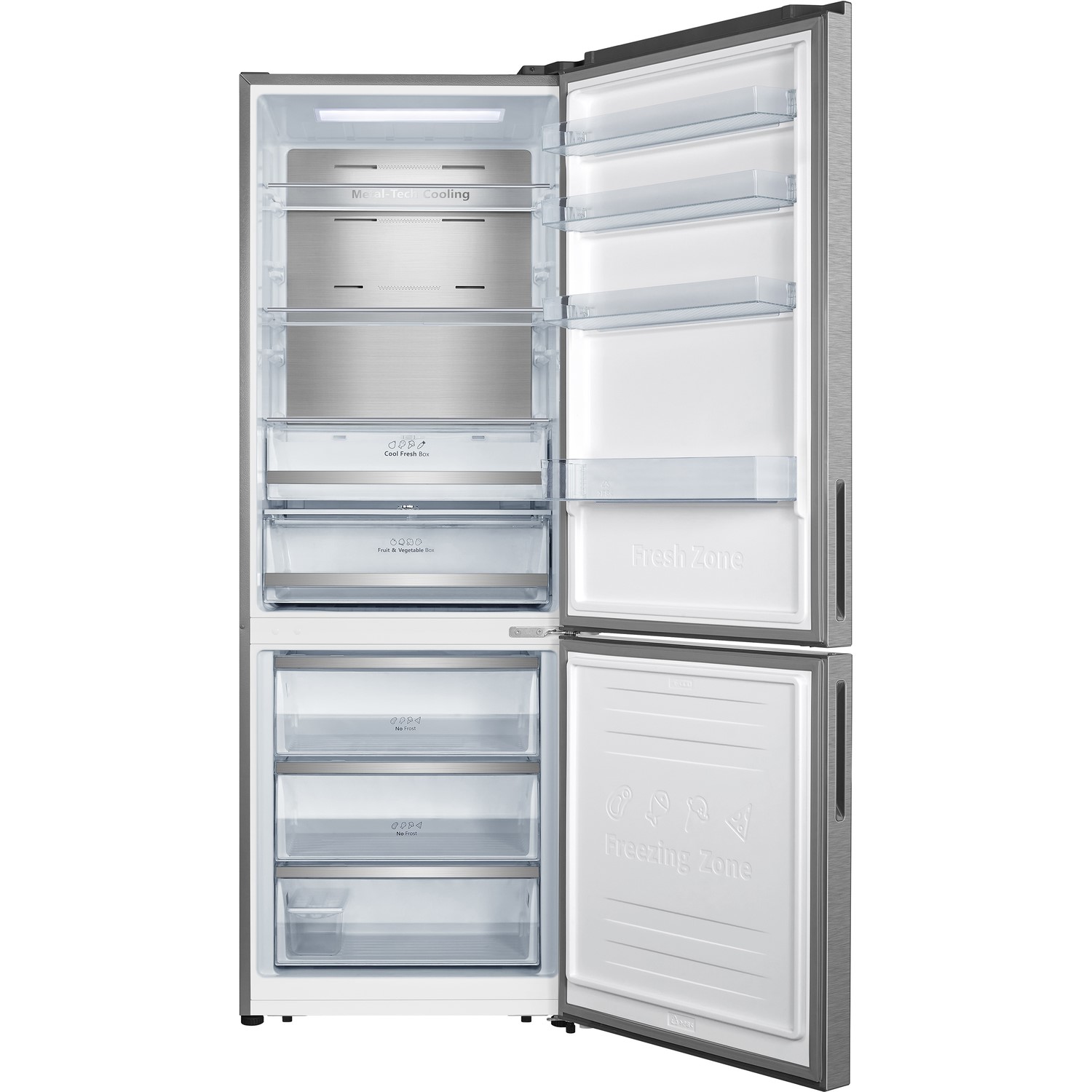 Hisense 495 Litre 60/40 Freestanding Fridge Freezer Stainless Steel
